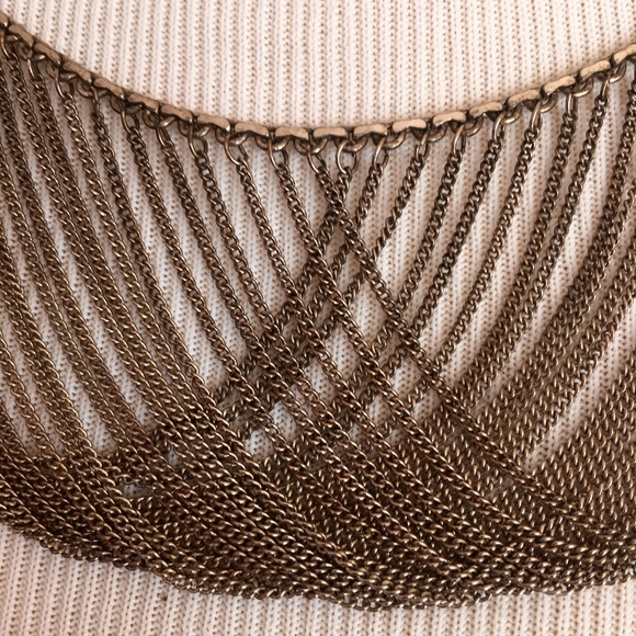 SALE Vintage Sterling Silver Bib Necklace - Picture 3 of 5